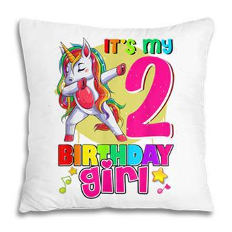 Unicorn Birthday Its My 2Nd Birthday Outfit Girl Boy Pop It Pillow - Seseable