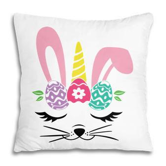 Unicorn Bunny Cat Eggs Hunt Happy Easter Day Pillow - Seseable