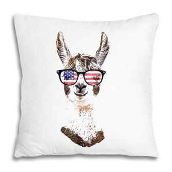 Usa America Llama Patriotic July 4 Sunglasses Funny Pillow - Seseable