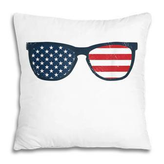 Usa Sunglasses Independence Day Men Women Gift Kids Vintage Pillow - Seseable