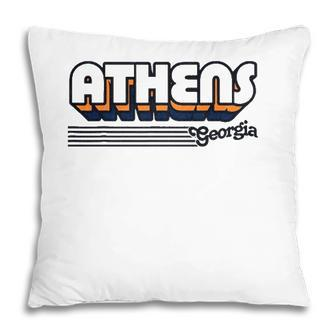 Vintage Athens Georgia Design Retro Stripes Pillow - Seseable