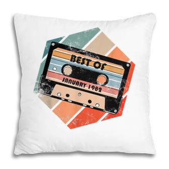 Vintage Best Of January 1982 Cassette Retro Birthday Tape Pillow - Seseable