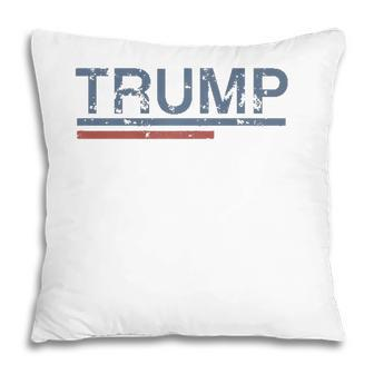 Vintage Retro Style Stripes Trump 2024 Pillow - Seseable