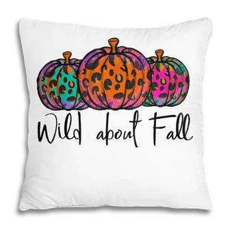 Wild About Fall Pumpkin Leopard Tie Dye Hello Autumn Season V2 Pillow - Seseable