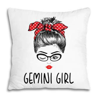 Wink Eye Woman May June Gemini Girl Birthday Women Pillow - Seseable