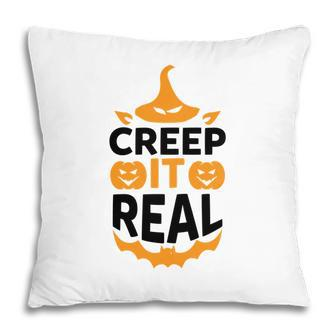 Witch Creep It Real Pumpkin Halloween Party Pillow - Seseable