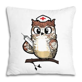 Women Funny Owl Nursing Gift Proud Night Shift Nurse Pillow - Seseable