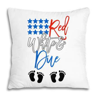 Womens 4Th Of July Pregnancy Announcement Pregnant With Twins Pillow - Seseable