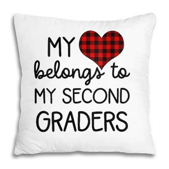 Womens Cute Sweet Valentines Day Gift Idea For 2Nd Grade Teacher V-Neck Pillow - Seseable