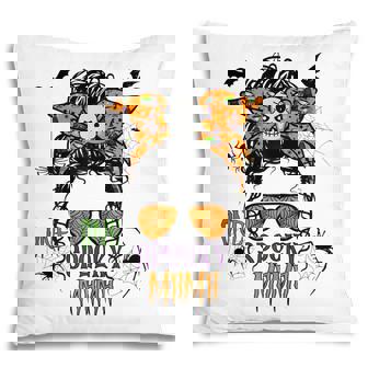 Womens Halloween Messy Bun One Spooky Mama Pillow | Seseable FR