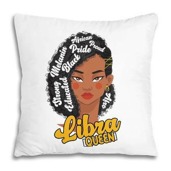 Womens Libra Queen Born In October Gift Birthday Astrology Pillow - Seseable