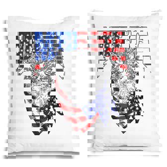 Womens Merica Cat Happy 4Th Of July American Flag Great Family Gift V-Neck Pillow - Seseable