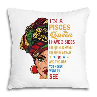 Womens Pisces Queens Are Born In February 19- March 20 V-Neck Pillow - Seseable
