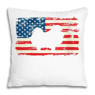 Womens Pomeranian For Dog Mom Dog Dad Usa Flag 4Th Of July Pillow - Seseable