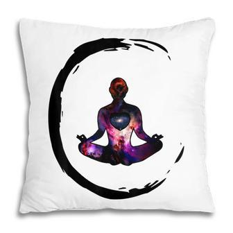 Zen Buddhism Inspired Enso Cosmic Yoga Meditation Art Pillow - Seseable