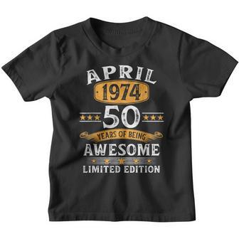 50 Geburtstag Geschenke Mann Frau Jahrgang April 1974 Kinder Tshirt - Seseable