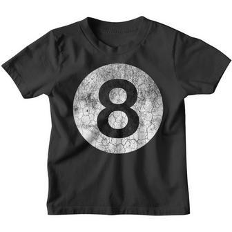 8 Ball Billiard Distressed Vintage Style Costume 8 Ball Kinder Tshirt - Seseable