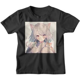 Anime- Und Katzenliebhaber Für Nager Manga Kawaii Graphic Otaku Kinder Tshirt - Seseable