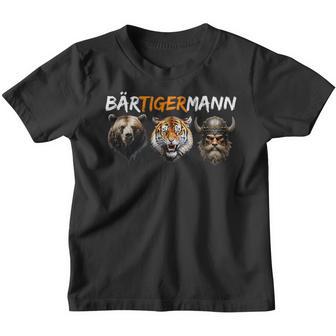 Bärtigermann Bear Tiger Mann Viking Fan Word Game Kinder Tshirt - Seseable