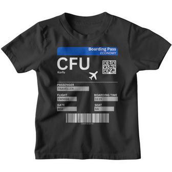 Boarding Pass Korfu Cfu Flugticket Griechenland Korfu Kinder Tshirt - Geschenkecke