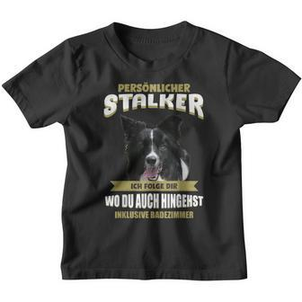 Border Collie With Border Collie Dog Motif Kinder Tshirt - Seseable