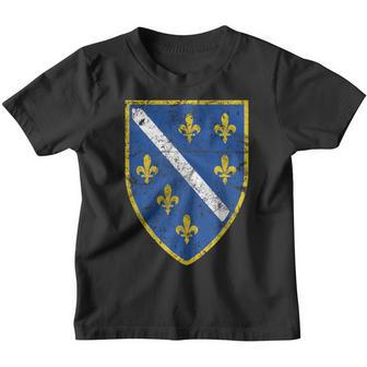 Bosnia Crest Grunge Flag Bosnia Kinder Tshirt - Seseable