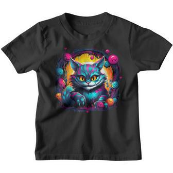 Cheshire Cat Alice In Wonderland Cool Graphic Kinder Tshirt - Seseable