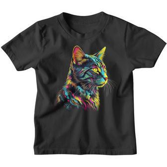 Colorido Arte Gato Motivo Animal Gato Camiseta niño - Regaloses