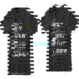 Comer Dormir Anime Repetir Manga Otaku Divertido Japonés Anime Camiseta niño - Regaloses