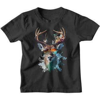 Cool Stag With Sunglasses Kinder Tshirt - Seseable