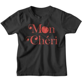 Cute Cherry Mon Cheri France Slogan Travel Kinder Tshirt - Seseable
