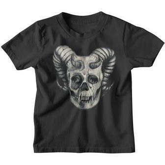 Dämonenschädel Demon Skull Totenkopf Teufel Kinder Tshirt - Seseable