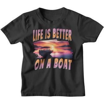 Das Leben Ist Besser Auf Einem Boot Captain Boaters Boating Lake Life Kinder Tshirt - Geschenkecke