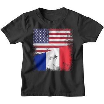 Demi Drapeau Français Cadeauintage France Usa Youth T-shirt - Cadeauxyz