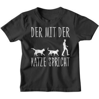 Der Mit Der Katze Speaks Katzenpapa The Mit Cat Kinder Tshirt - Seseable
