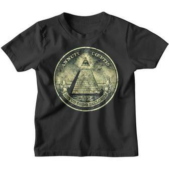 A Dollar Note Allseeing Eye Pyramid Illuminati Kinder Tshirt - Geschenkecke