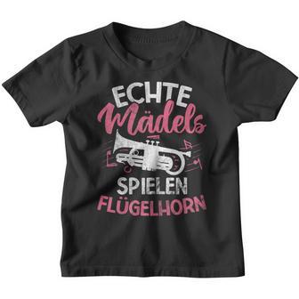 Echte Mäds Spielen Flugelhorn Horn Flugelhorn Kinder Tshirt - Seseable