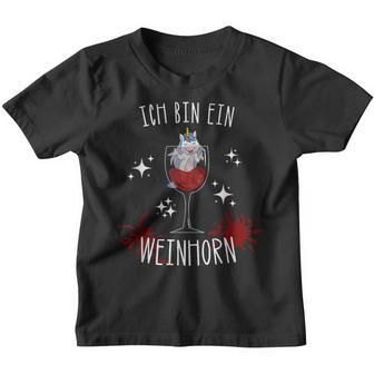 Einhorn Wein Weinhorn Weintrinker Weinliebhaber Alcohol Kinder Tshirt - Seseable