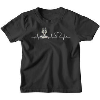 Ekg-Herzschlag Wolf With Wolves S Kinder Tshirt - Seseable