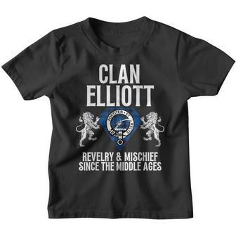 Elliott Clan Scottish Name Coat Of Arms Tartan Family Party Youth T-shirt - Seseable