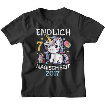 Endlich 7 Magisch Seit 2017 Kinder Tshirt - Seseable