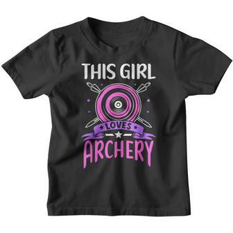 A Esta Chica Le Encanta El Tiro Con Arco Flecha Archer Hobby Camiseta niño - Regaloses