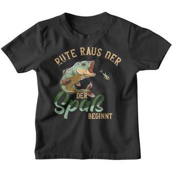 Fishing Rute Raus Der Spaß Begins Fishing Rod S Kinder Tshirt - Seseable