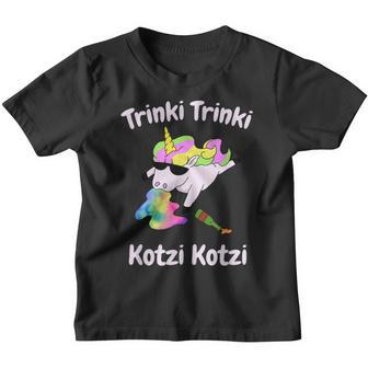 Party Unicorn Saufen Trinki Kotzi Kinder Tshirt - Seseable