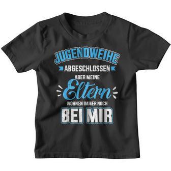 Youth Initiation Saying Eltern Wohnen Bei Mir Für Jungs Kinder Tshirt - Geschenkecke