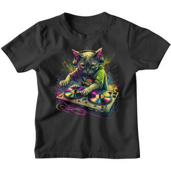 Gato Dj Gato Discoteca Gato De Fiesta Negro Gatos Camiseta niño - Regaloses