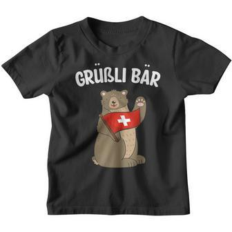 Grüßli Bear  Swiss Grüezi Grizzly Bear Kinder Tshirt - Seseable