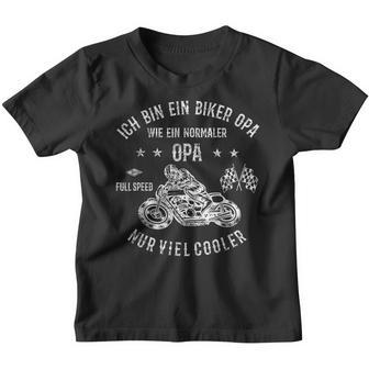 Ich Bin Ein Biker Opa Nur Viel Cooler Motorcycle Fahren Kinder Tshirt - Seseable