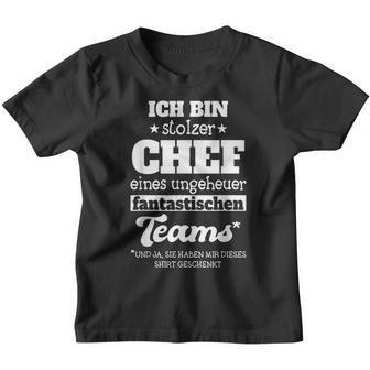 Ich Bin Stolzer Chef Einer Unheuer Fantastischen Team Kinder Tshirt - Seseable