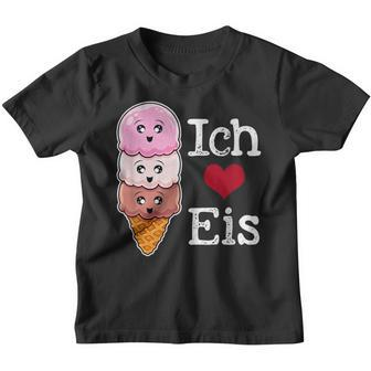 Ich Liebe Eiscreme In Waffle Horn Ice Balls Kinder Tshirt - Seseable